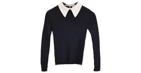 Polo de punto acanalado Sandro Paris en poliéster negro 