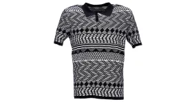 Polo estampado Missoni de algodón blanco y negro 